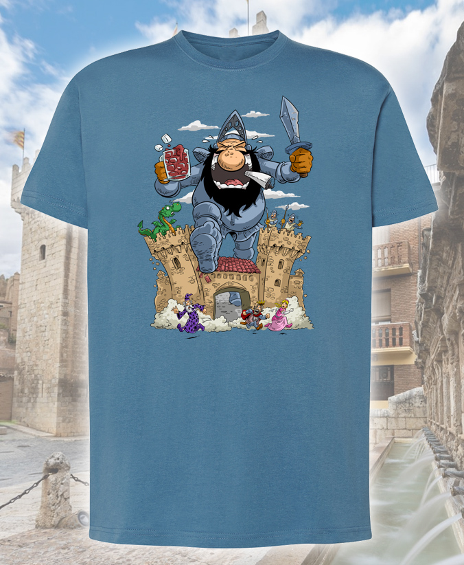 Camiseta azul de Mariano Gigante, diseño de Moratha